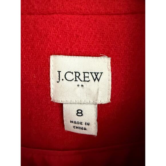 J.Crew Women’s Red Wool Blend Peacoat Size 8 classic preppy - Picture 3 of 9